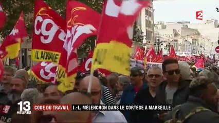 Manifestations contre la réforme du Code du travail : à Marseille, Mélenchon promet de "faire reculer" le gouvernement