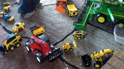 Kids Playing with Diggers, Dump Trucks and Trors for Children