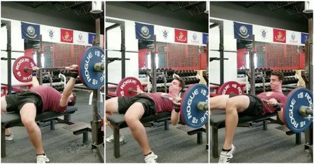 Quando estás sozinho no ginásio e tentas pegar mais do que podes... é demasiado arriscado!