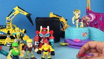 Rescue Bots Optimus Prime and Cody Burns Rescue princess Sofia who feel into a water well