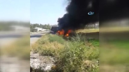 Iğdır'da Tır Alev Alev Yandı