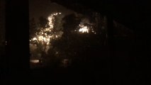 Power-Lines Spark During Hurricane Irma