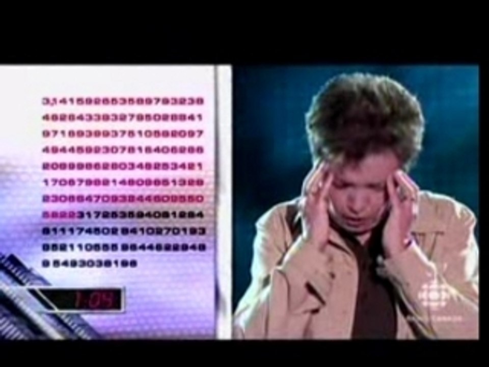 récitation des 200 premières décimales  de PI (3.1415...)