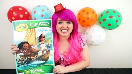 Coloring Moana & Pua Disney Moana GIANT Coloring Book Page Colored Pencil | KiMMi THE CLOWN