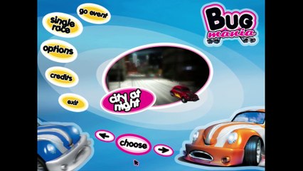 Bug Mania gameplay on City at night with cabrio-bug car