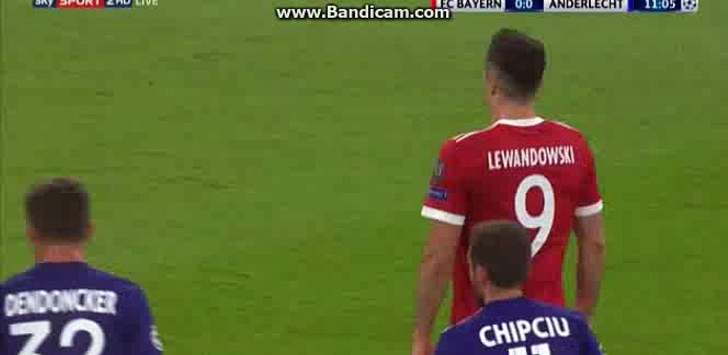 Robert Lewandowski Penalty Goal HD -  Bayern Munich 1-0 Anderlecht - 12.09.2017 HD