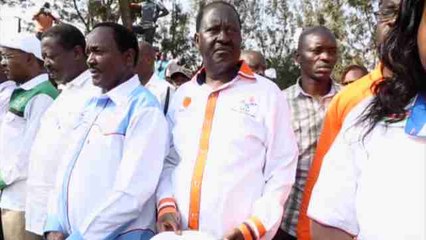 El líder opositor de Kenia participa en un mitin en Nairobi