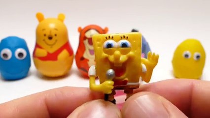 Winnie the Pooh Matryoshka Dolls with Play Doh Surprise Eggs Peppa Pig, SpongeBob