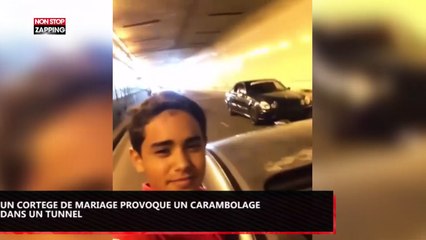 Un cortège de mariage provoque un carambolage dans un tunnel ! (Vidéo)
