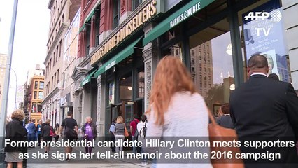 People line up for Hillary Clinton's book signing