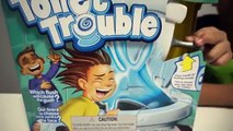TOILET TROUBLE GAME for Kids! GROSS Potty Family Fun Egg Surprise Toy Disney Cars Dubble B