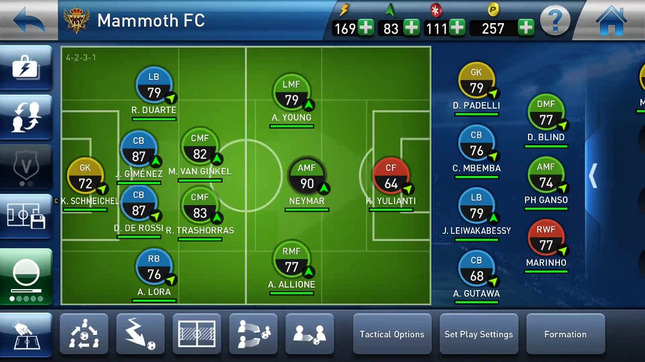 PES Club Manager : 4-2-3-1 Formation Guide