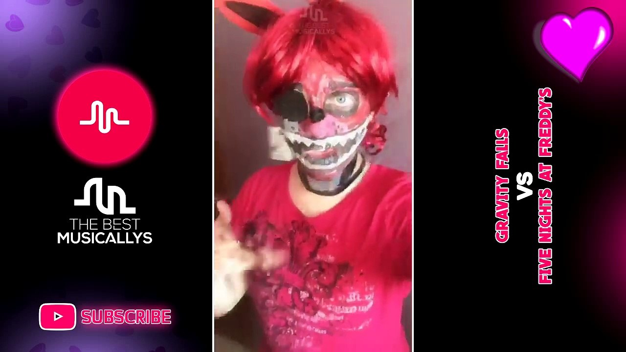 Bill Cipher Vs Foxy The Pirate Fox - Gravity Falls Vs FNAF - Battle Cosplay - Musical.ly
