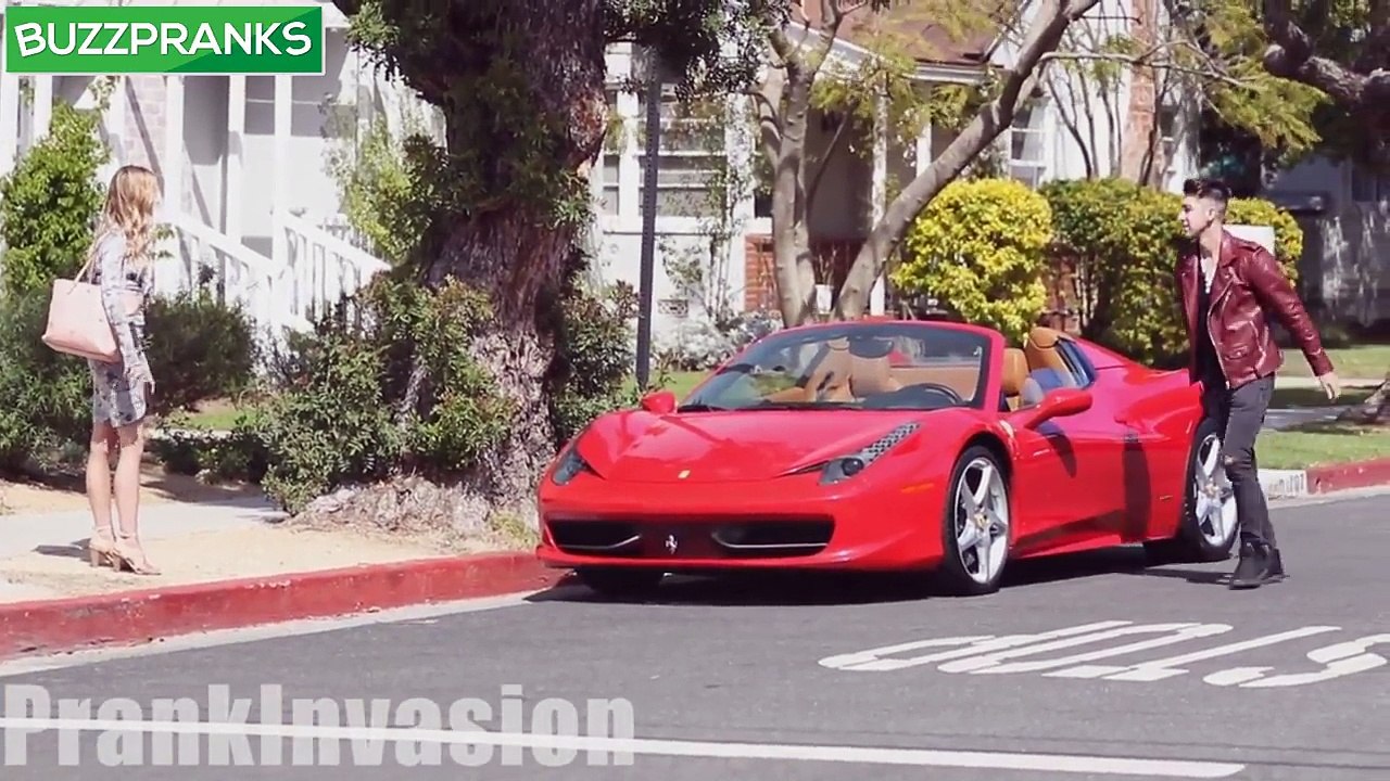 Kissing Pranks - Ferrari Gold Digger Edition - Prank Invasion 2017