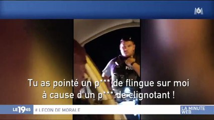 Un américain pète un plomb sur un policier et le sermonne pour avoir pointé une arme sur lui - Regardez