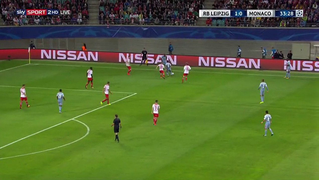1-1 Youri Tielemans Goal - RB Leipzig 1-1 Monaco - 13.09.2017