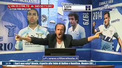 CONDUTTORE LAZIALE IMPAZZISCE AI GOL CONTRO IL MILAN