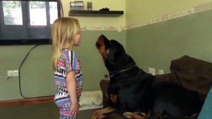 Little Girl Returns With Rottweiler Duet Singing National Anthem