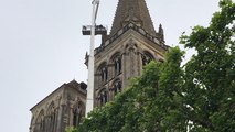 Jardinage en haut de la cathédrale de Lisieux