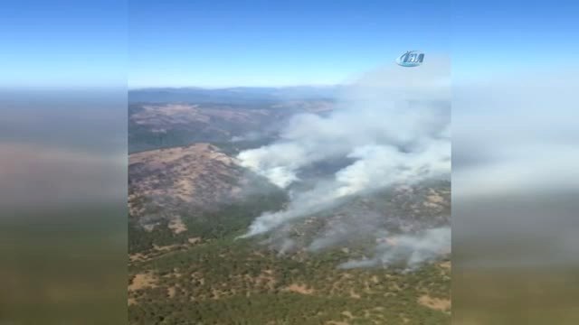 Orman Yangınlarında Söndürme ve Soğutma Çalışmaları Havadan Görüntülendi
