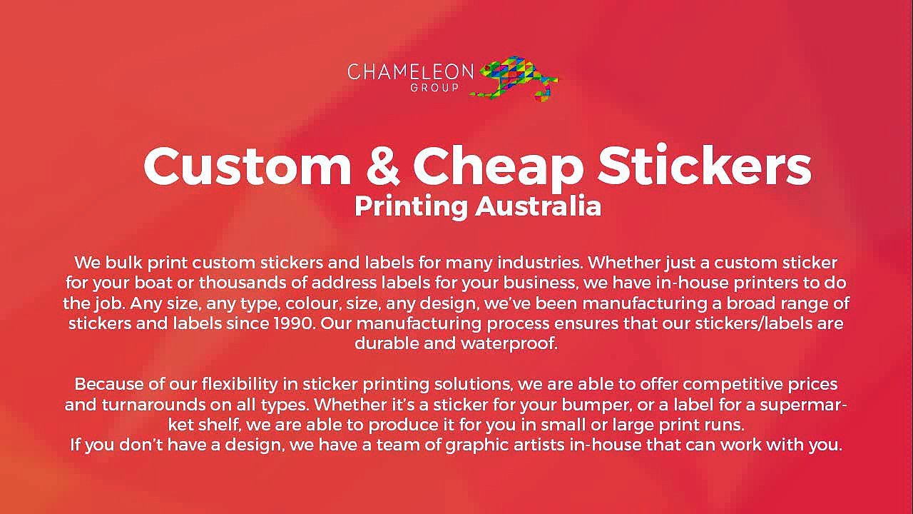 Custom Made Stickers Printing Online in Australia