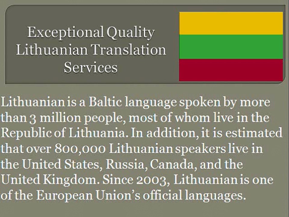 Exceptional Quality Lithuanian Translation Services
