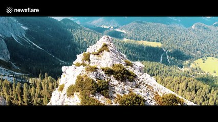 Spectacular aerial footage of the Dolomites