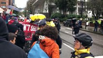 TRUMP PROTESTER INSTANTLY REGRETS TRYING TO INTIMIDATE RIOT POLICE