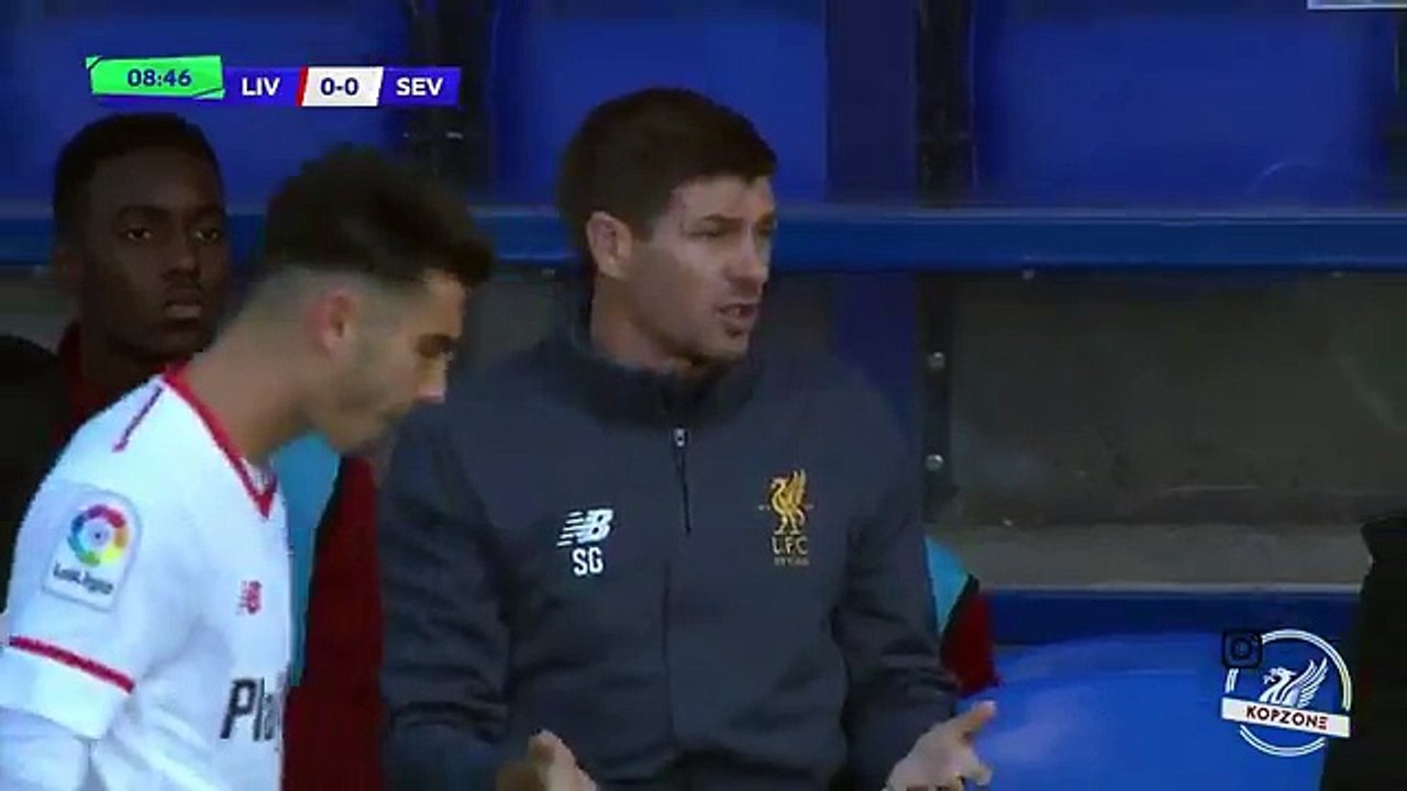 Steven Gerrard the head coach of the #LFCU19s in the Youth League
