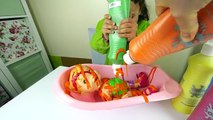 Vivant et bébé banane bain défi couleur couleur enfants arc en ciel jouets la télé shopkins