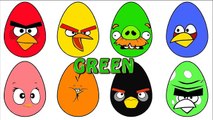 En colère des oiseaux Pâques des œufs coloration coloration Pâques des œufs avec aide Apprendre les couleurs avec un