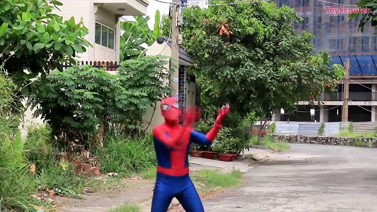 Frozen Elsa & Spiderman COSTUMES CUT! w/ Fairy Godmother & Joker in Real Life