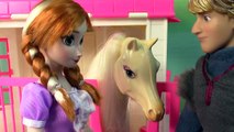 Disney Frozen Princess Anna Kristoff Prince Hans Horse Stables Queen Part 16 Barbie Dolls Series