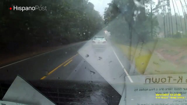Irma estuvo a punto de provocar una tragedia en una carretera