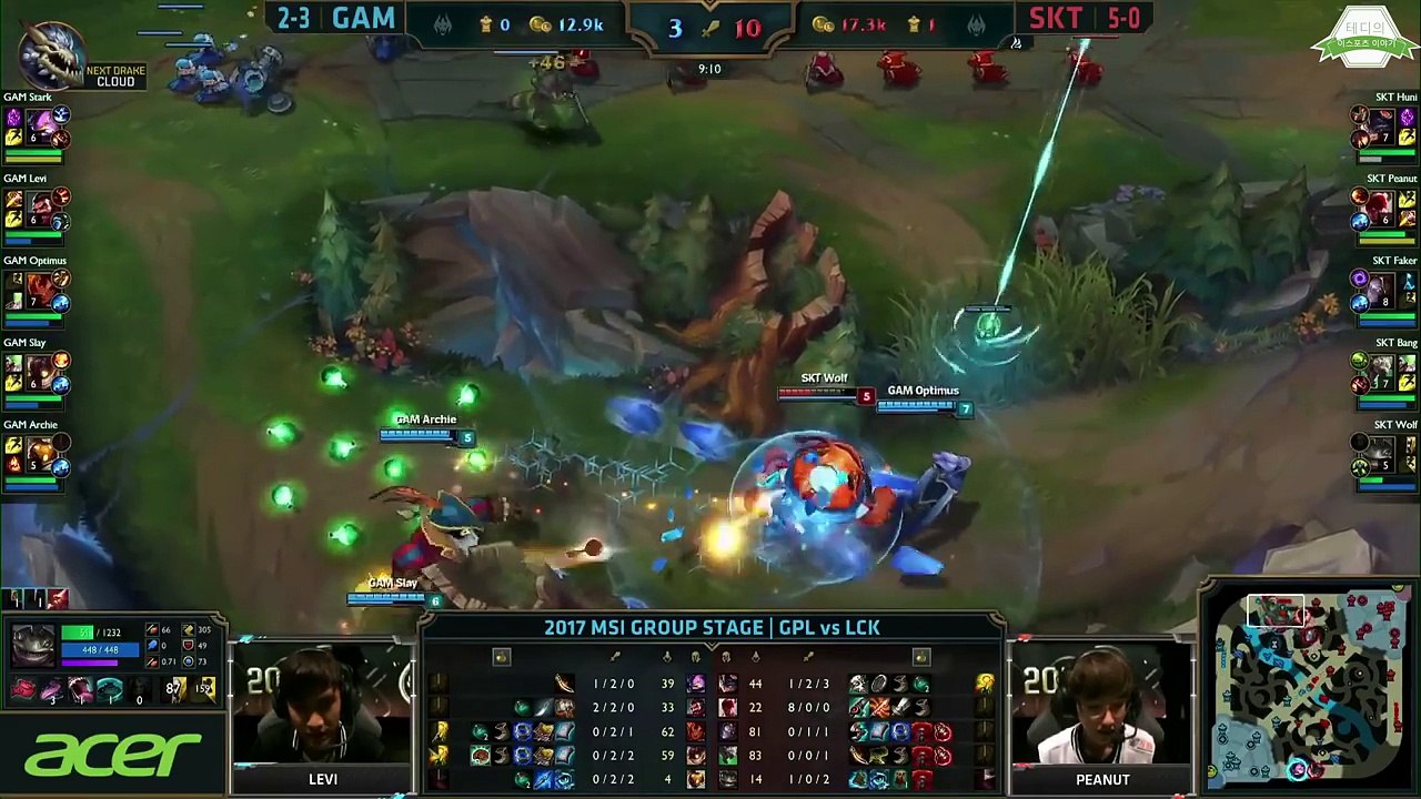 [2017 MSI] 피넛의 역대급 하드캐리 리신 (SKT vs 기가바이트 마린스 하이라이트) 롤 국제 대회 역사상 최고의 리신경기