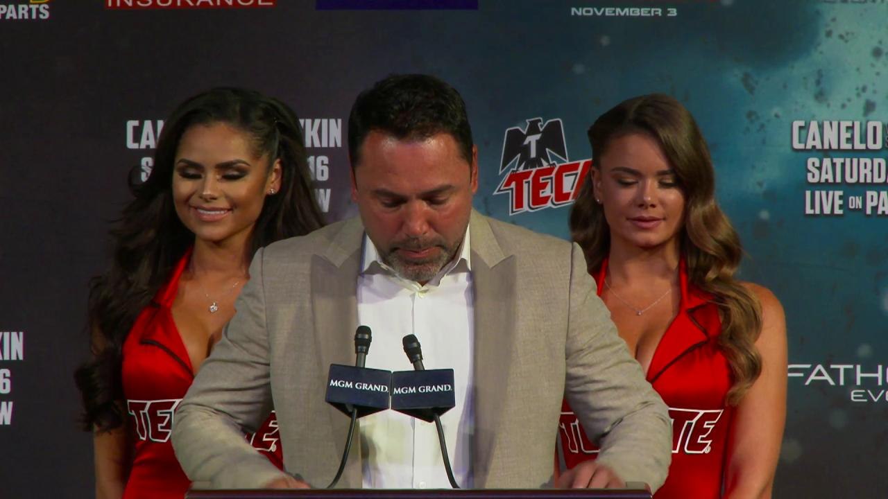 Oscar De La Hoya to Introduce Canelo Alvarez