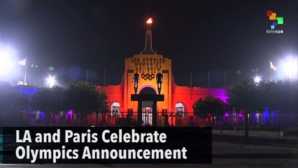 LA and Paris Celebrate Olympics Announcement
