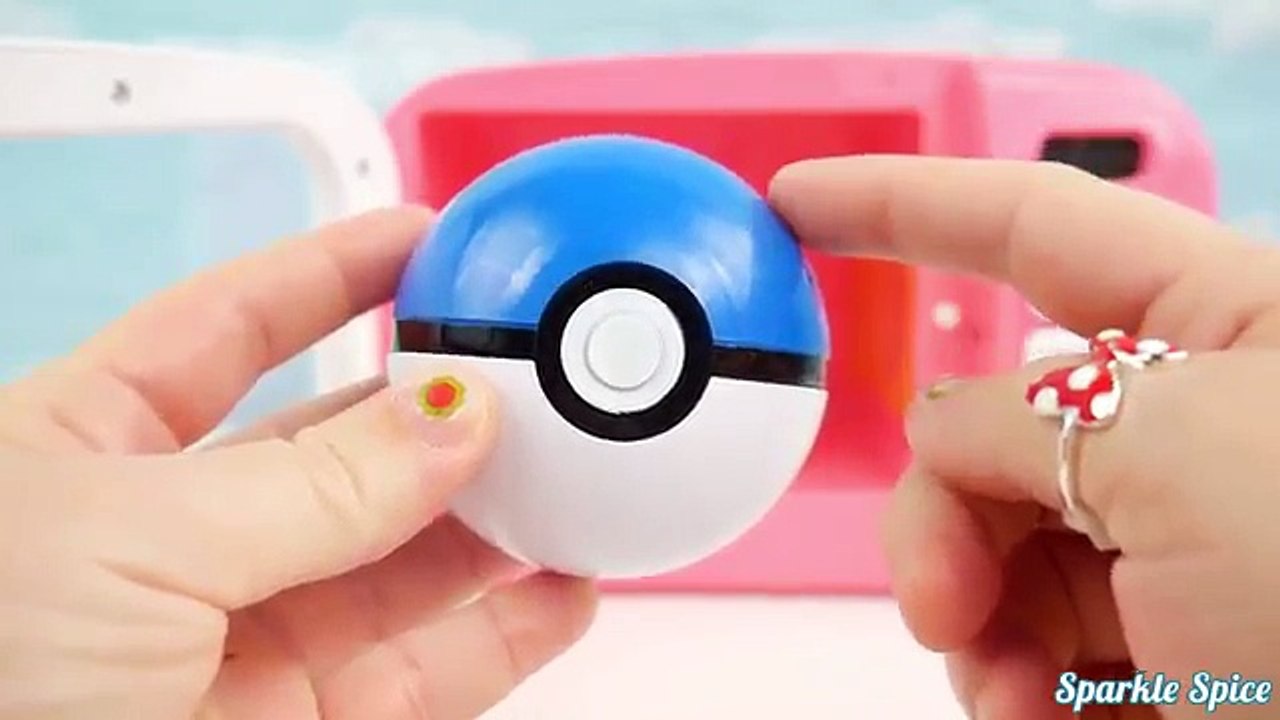 Learn Colors with Pokemon GO Poke Balls Slime Clay Surprise Toys with Cooking Microwave Ov