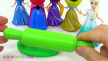 Learn Colors Play Doh Sparkle Disney Princess Dresses Elsa MagiClip Finger Family Nursery Rhymes