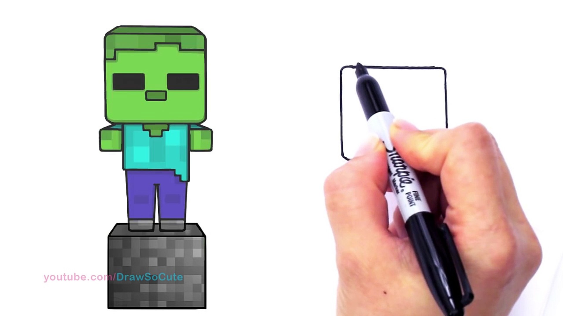 How To Draw Minecraft Zombie Cute And Easy Step By Step