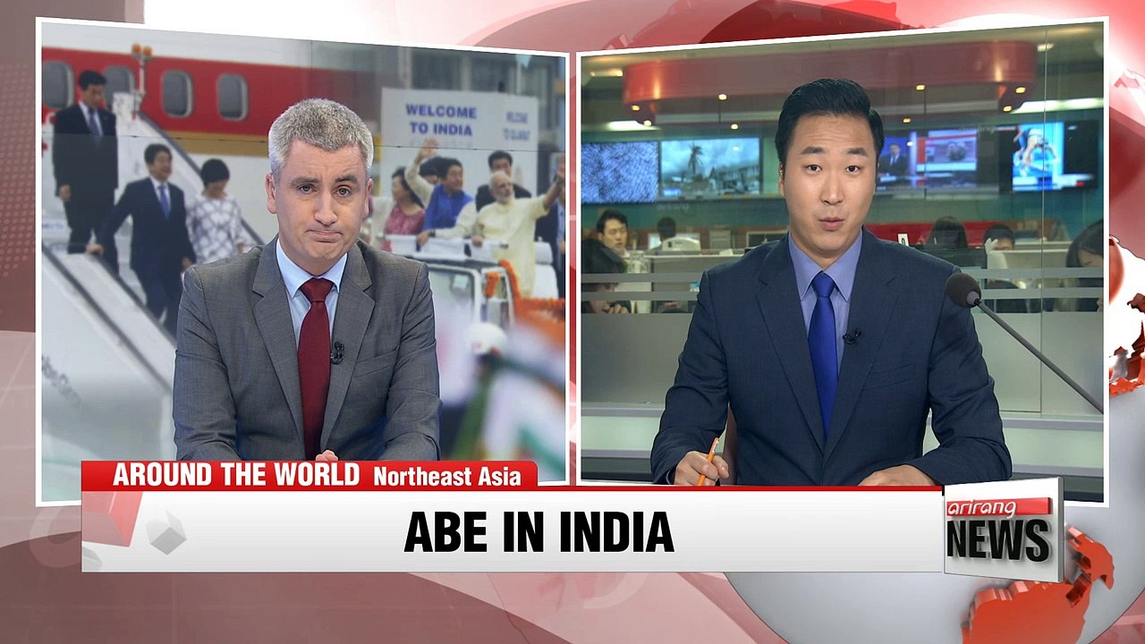 Japanese PM in India for talks on North Korea, bullet train