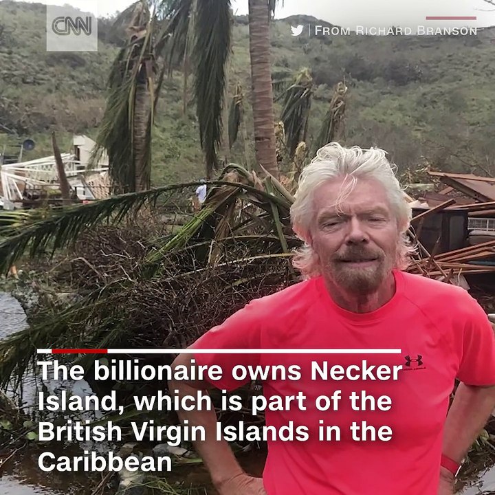 Billionaire Richard Branson shared footage of the damage to his home in the British Virgin Islands after Hurricane Irma