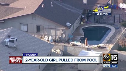 Two-year-old girl breathing on her own after being pulled from a pool