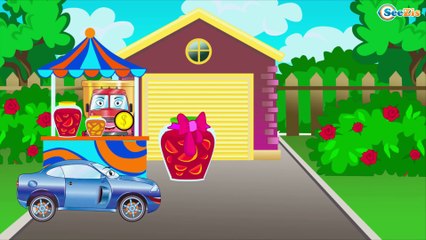 The Blue Police Car pursues Taxi | Service & Emergency Vehicles Cartoons for children