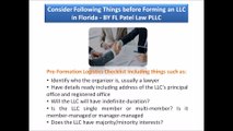 Consider Following Things before Forming an LLC in Florida - BY FL Patel Law PLLC