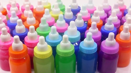 How To Make Rainbow Colors Slime Mix Freeze DIY 칼라 젖병 펄 액체괴물 얼리기 무지개 슬라임 액괴 만들기 흐르는 점토 놀이