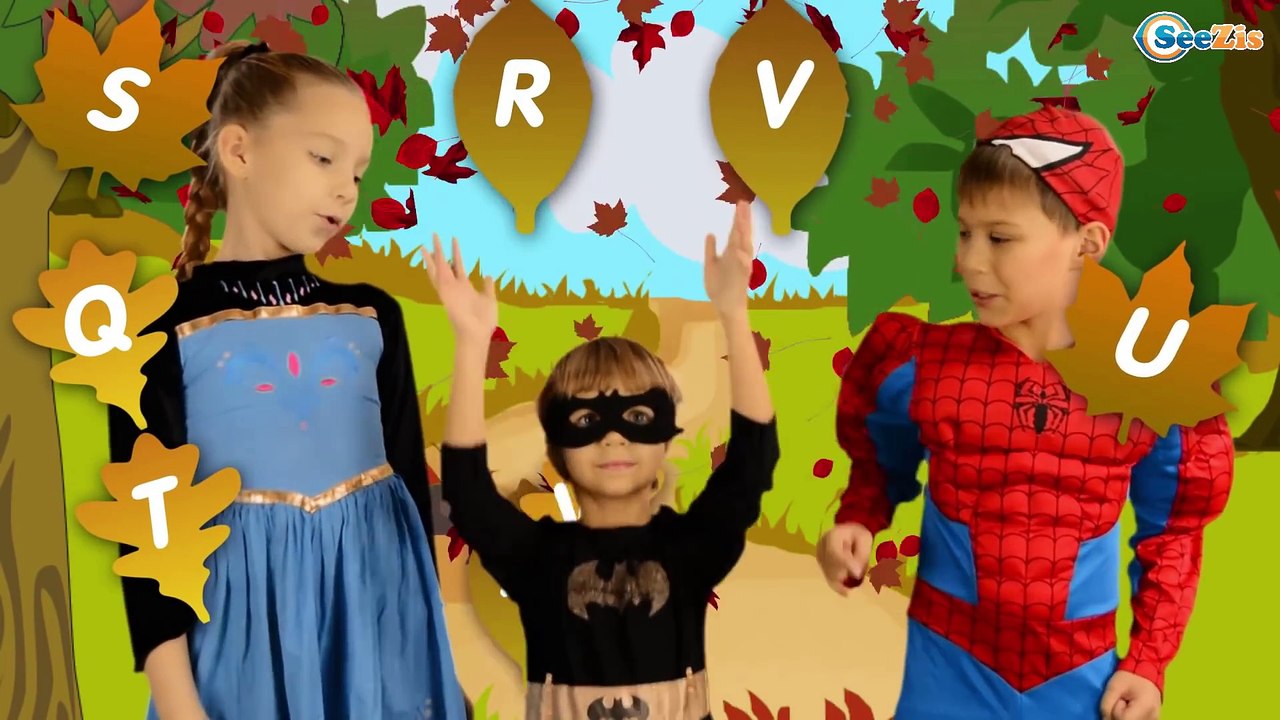 Learn ABC Song with Batgirl & Spiderman | Nursery Rhymes for kids