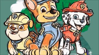 Learn Colors coloring Paw Patrol Rubble Chase Marshall and Color Song for Kids