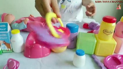 Après bébé mal bain poupée alimentation drôle enfants désordonné jouer temps équipe jouets vidéo