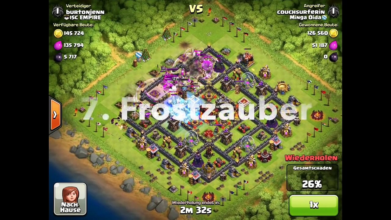 Clash of Clans Angriff Strategie - GoWiWi - (Golem + Hexen + Magier) (german)